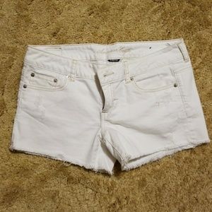 White cut off shorts